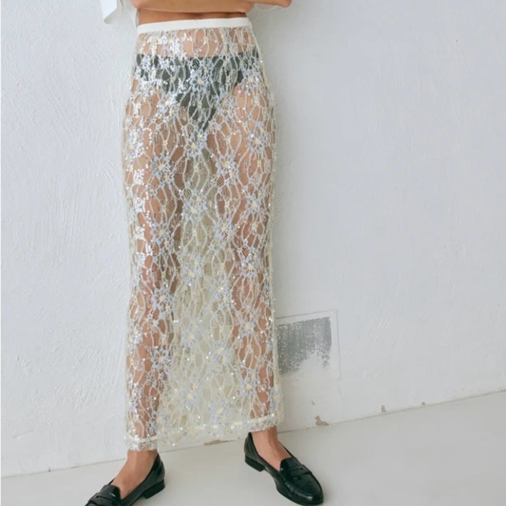 VRG GRL Sequin Midi Skirt Lace - Picture 2 of 2